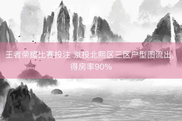 王者荣耀比赛投注 京投北熙区三区户型图流出, 得房率90%