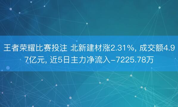 王者荣耀比赛投注 北新建材涨2.31%， 成交额4.97亿元， 近5日主力净流入-7225.78万