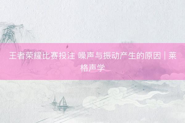 王者荣耀比赛投注 噪声与振动产生的原因 | 莱格声学