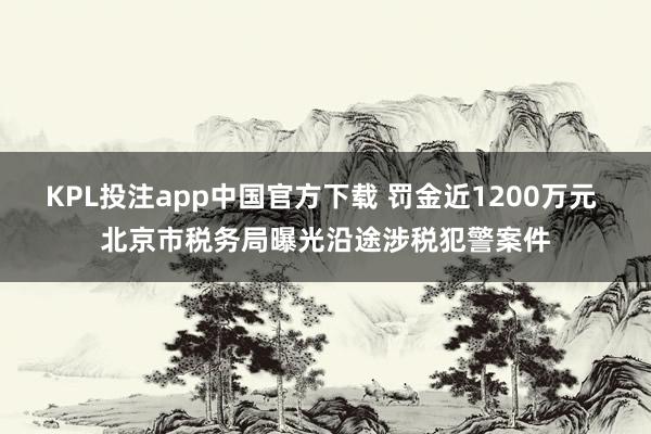 KPL投注app中国官方下载 罚金近1200万元 北京市税务局曝光沿途涉税犯警案件
