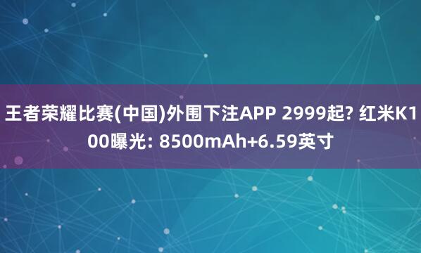 王者荣耀比赛(中国)外围下注APP 2999起? 红米K100曝光: 8500mAh+6.59英寸