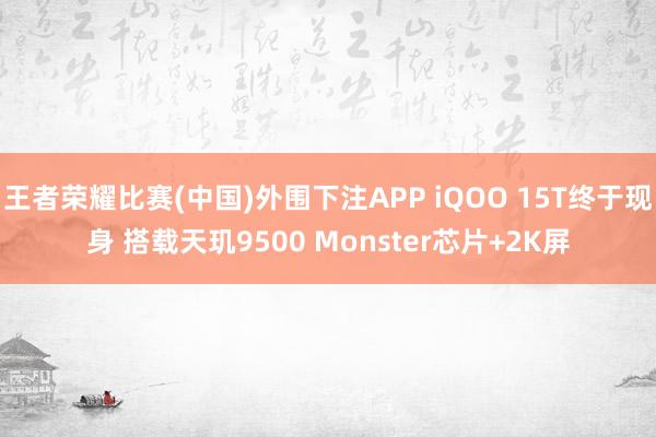 王者荣耀比赛(中国)外围下注APP iQOO 15T终于现身 搭载天玑9500 Monster芯片+2K屏