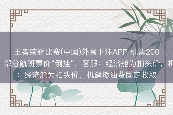 王者荣耀比赛(中国)外围下注APP 机票200元机建燃油220元，部分航班票价“倒挂”，客服：经济舱为扣头价，机建燃油费固定收取