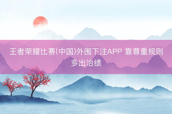 王者荣耀比赛(中国)外围下注APP 靠尊重规则多出治绩