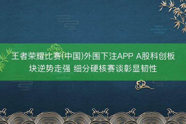 王者荣耀比赛(中国)外围下注APP A股科创板块逆势走强 细分硬核赛谈彰显韧性