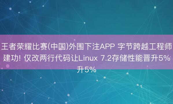 王者荣耀比赛(中国)外围下注APP 字节跨越工程师建功! 仅改两行代码让Linux 7.2存储性能晋升5%