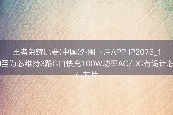 王者荣耀比赛(中国)外围下注APP IP2073_13H至为芯维持3路C口快充100W功率AC/DC有诡计芯片